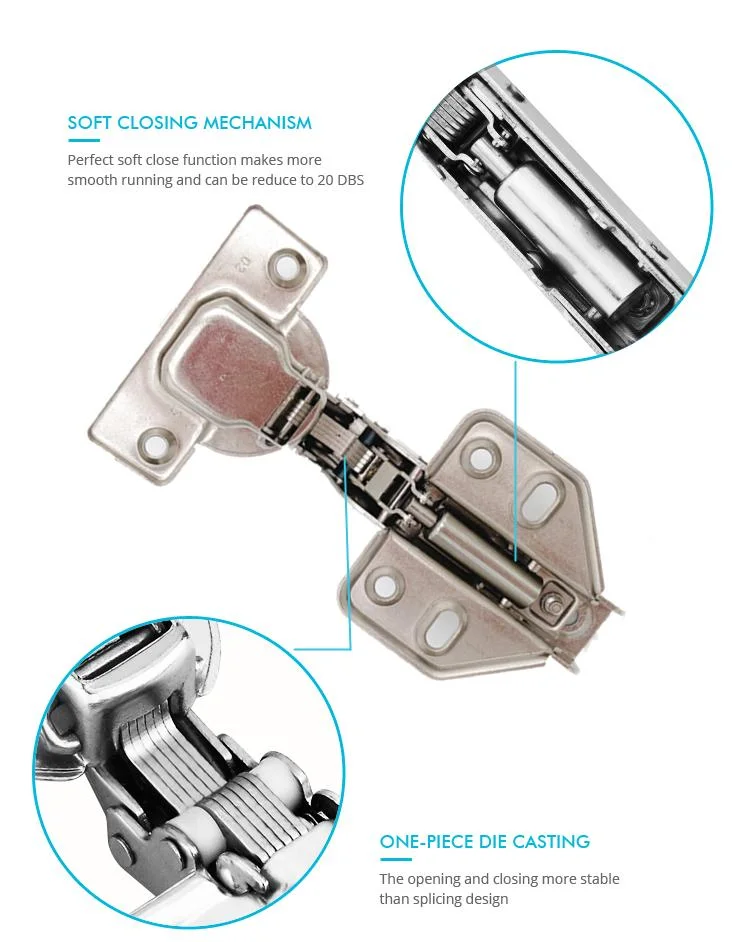 35mm Cup Inset Soft Close Cabinet Hinge Frameless Hinge