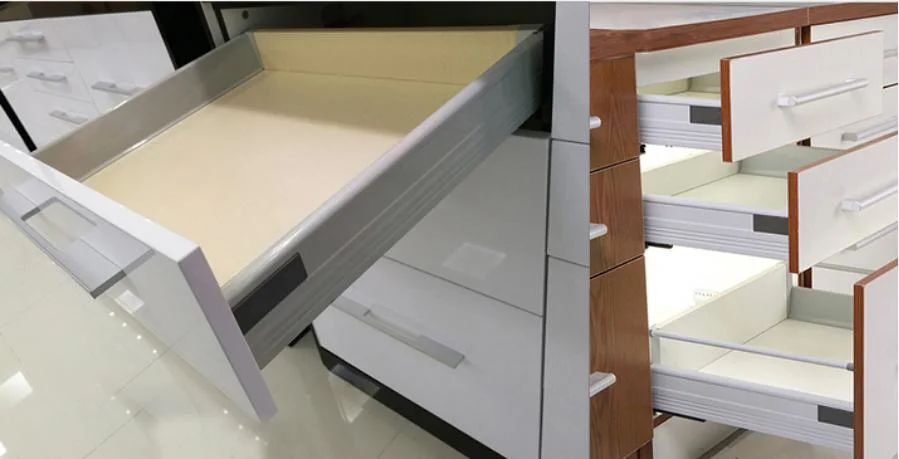 Cabinet Drawer Slides Double Wall Soft Closing Metal Tandem Box for Drawer Accessories Concealed Drawer Boxes